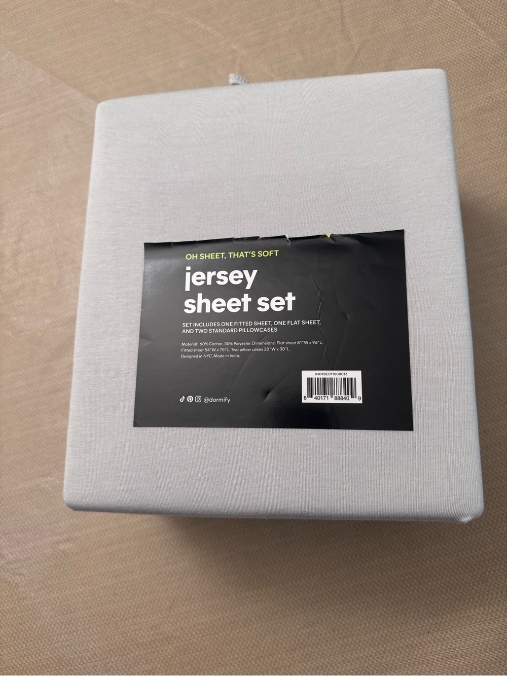 Jersey Sheet Set - Light gray,queen size bedsheet